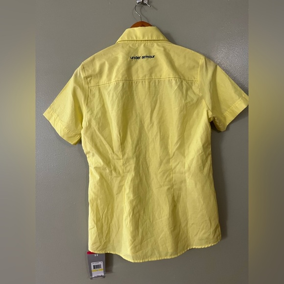 Under Armour Yellow Heat Gear UPF 30 Womens Top Cotton Pockets M NWT - Picture 3 of 11